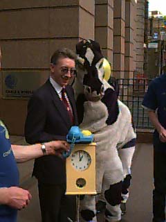 CWC security guard, horse, clock and phone